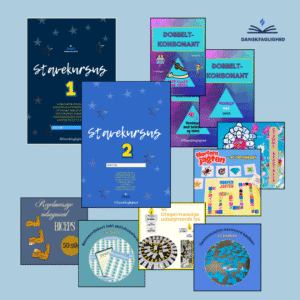 Stavekursus – samlet pakke til mellemtrinnet med tre hæfter og 447 brikker