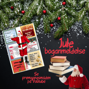 Juleboganmeldelse vises med en julemand - benyttes til anmeldelse af en julebog