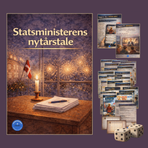 Terningeskema i A3 til statsministerens nytårstale – 6x6 skema med tal 1–36 til elevopgaver