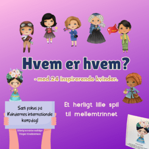 Hvem er hvem spil med stærke kvinder – elever spiller læringsspil med kort