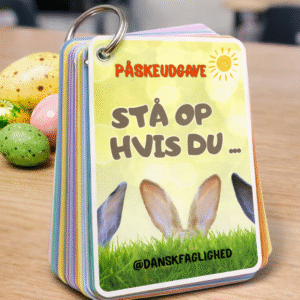 Påskekort til undervisning med stå op hvis du aktivitet samlet i nøglering